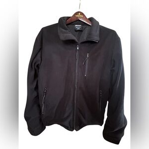 ActionHeat Black Heated Zip Jacket Fleece Lined Softshell Full Zip Size Large